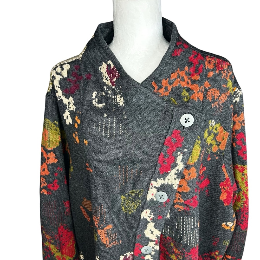 J. Jill Madison Floral Duster Long Cardigan Sweater 4X Spring Alpaca Wool Blend - Picture 7 of 15